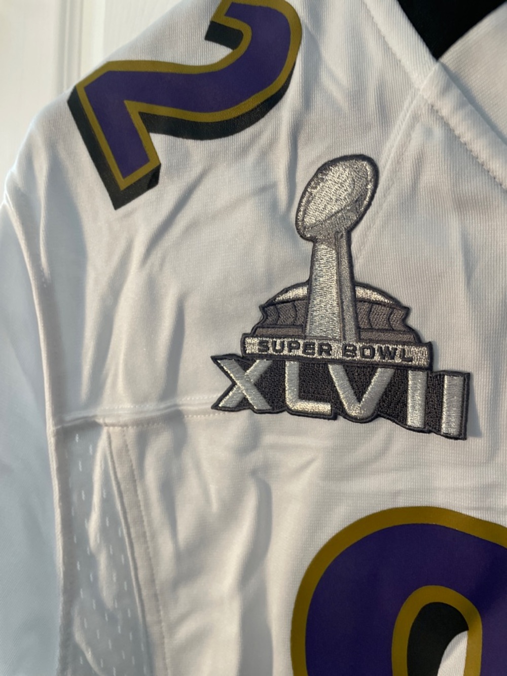NFL White Jersey with Black and Red NFL/Nike Patches - Picture 5 of 5